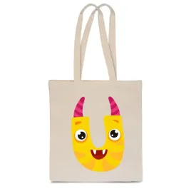 eko-torba-bawelna-bezowa-dziecieca-z-litera-u-imie-dziecka-monster-tt-489