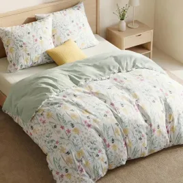 komplet-poscieli-3-czesciowy-zielony-w-kwiaty-220x240-cm-dwustronny