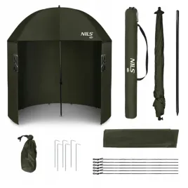 parasol-wedkarski-namiot-karpiowy-na-ryby-z-bokami-oslona-wodoodporny-nils