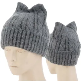 ciepla-czapka-dla-dziewczyn-kocie-uszka-uszy-kot-dziana-szara-grey