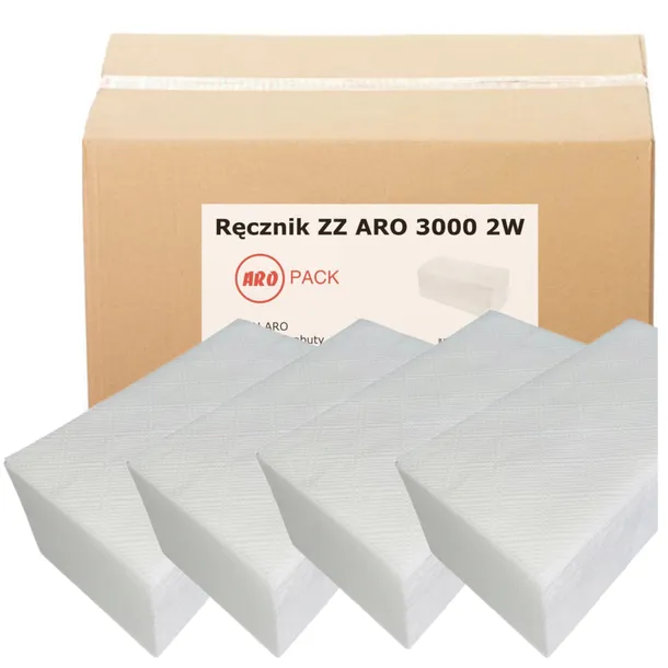 RĘCZNIKI PAPIEROWE ZZ ARO 23x23CM 2 WARSTWY CELULOZA BIAŁE DO PODAJNIKA
