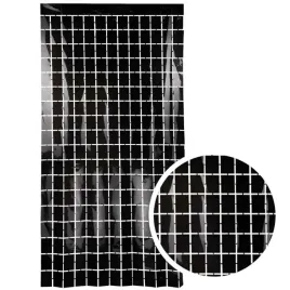 kurtyna-na-drzwi-kwadraty-czarny-metaliczny-partydeco-200-x-100-cm