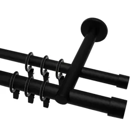 karnisz-podwojny-440cm-gruba-rurka-25-19mm-czarny-bialy-wybor-zakonczenia