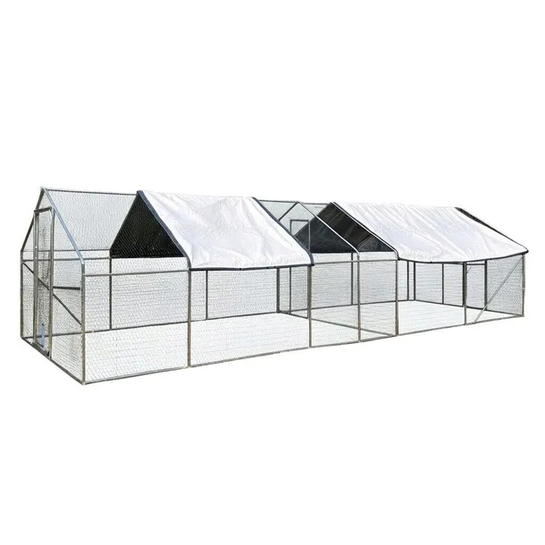 Wybieg dla kur Zagroda Woliera COOP04 8x3x2m Kurnik Klatka Kojec Ocynk Dach