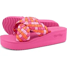 klapki-damskie-flip-flop-wedgy-cross-rozowe-plecione-platforma