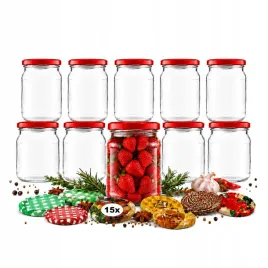 sloik-szklany-520-ml-15x-z-zakretka-fi-82-na-przetwory-dzem-miod-konfitury