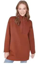 trendyol-bluza-bordowa-zamek-stojka-prosty-fason-40-5aa