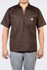 koszula-ben-davis-solid-12-zip-dark-brown