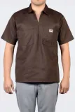 koszula-ben-davis-solid-12-zip-dark-brown