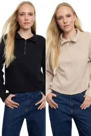 trendyol-bluza-damska-zamek-golf-dlugi-rekaw-bezowa-czarna-m-5ea