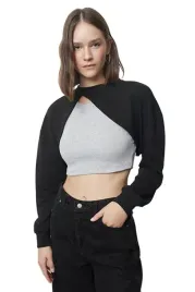 trendyol-czarna-bluza-krotka-dlugi-rekaw-wyciecie-dekolt-m-5ea