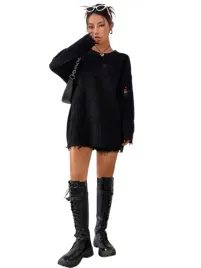 shein-czarny-luzny-sweter-z-dziurami-i-surowym-wykonczeniem-m-1ka