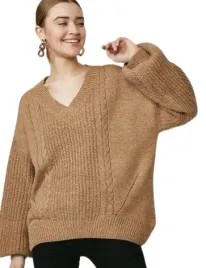 0a1e6-b-coast-sweter-damski-brazowy-klasyczny-m-l-eu-m-l-m-l
