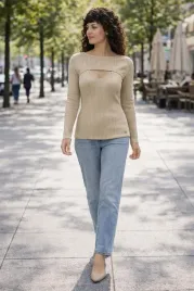 guess-zielony-dopasowany-sweter-z-dekoltem-serek-z-jedwabiem-40-i3a