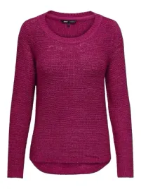only-sweter-bordowy-damski-klasyczny-basic-s-jqa