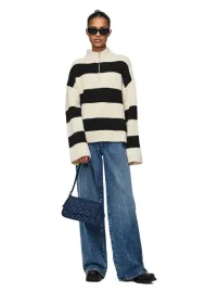 pieces-sweter-damski-polgolf-pasy-czarno-bezowt-z-zamkiem-s-6ba