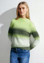 cecil-sweter-damski-klasyczny-ombre-w-odcieniach-zieleni-l-6ea