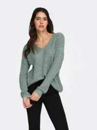 jdy-sweter-damski-zielony-klasyczny-do-bioder-l-6ea