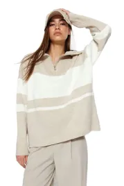 trendyol-sweter-damski-bezowo-bialy-w-paski-z-zamkiem-l-5ea