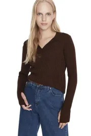 trendyol-brazowy-sweter-damski-z-zebrowaniem-i-kolnierzykiem-l-5ea