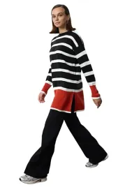 trendyol-sweter-damski-pasek-czarny-bialy-z-pomaranczowym-do-bioder-s-5ea