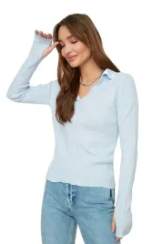 trendyol-sweter-damski-dopasowany-z-kolnierzykiem-i-zebrowaniem-m-5ea