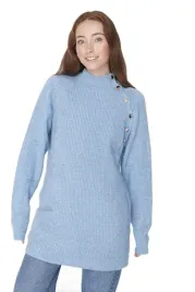 trendyol-sweter-damski-niebieski-dlugi-z-guzikami-przy-dekolcie-m-5ea