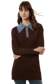 trendyol-brazowy-sweter-damski-z-kolnierzykiem-i-guzikami-l-5ea