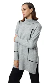 trendyol-sweter-damski-szary-z-golfem-i-czarna-linia-m-5ea