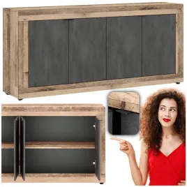 komoda-drewniana-do-salonu-przedpokoj-biura-vintage-dab-grafit-blago-180-cm