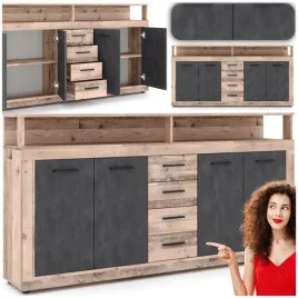 komoda-z-szufladami-duza-do-salonu-przedpokoju-dab-grafit-blago-xxl-190-cm