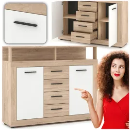 komoda-z-szufladami-do-salonu-przedpokoju-dab-sonoma-biala-blago-120-cm