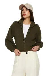 trendyol-sweter-damski-khaki-krotki-z-zamkiem-i-kolnierzem-s-5ea
