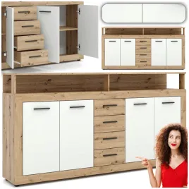 komoda-z-szufladami-duza-do-salonu-przedpokoju-dab-bialy-blago-190-cm