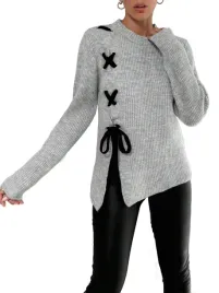 shein-szary-sweter-damski-z-wiazaniem-i-dlugim-rekawem-xl-1la