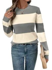 shein-prosty-sweter-damski-w-szaro-biale-pasy-z-golfem-xl-1la