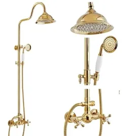 bateria-prysznicowa-old-retro-gold-zestaw-natynkowy-z-deszczownica-20-cm