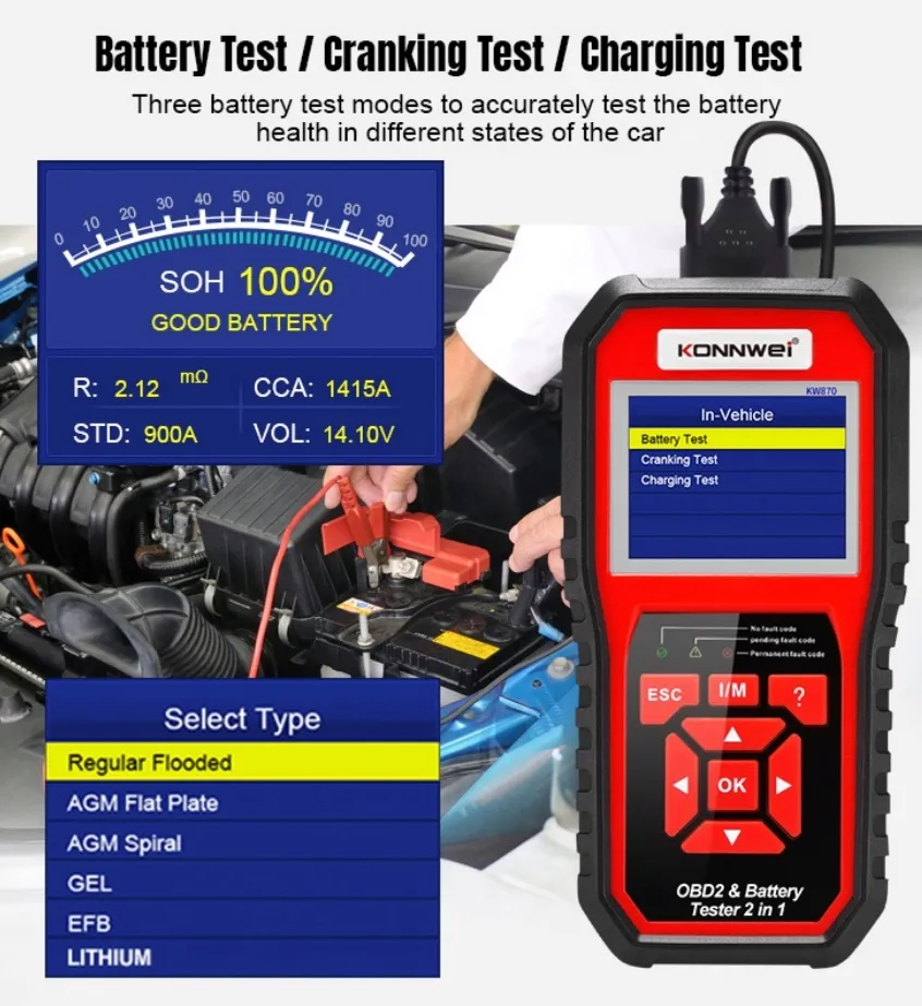 konnwei-kw870-obdii-battery-tester-stan-nowy