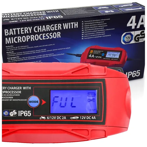 ŁADOWARKA PROSTOWNIK AUTOMATYCZNY DO AKUMULATORA 6V 12V 4A SENA LCD
