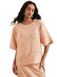 shein-bluzka-damska-bezowa-z-azurowym-wzorem-i-rekawem-3-4-40-42-1hb