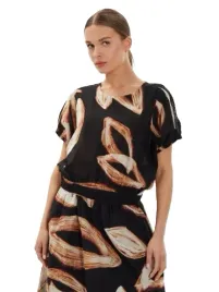 dkny-czarna-bluzka-bawelniana-z-nadrukiem-i-marszczeniem-xl-j5e