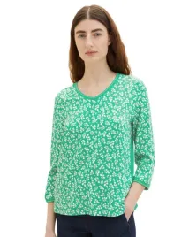 tom-tailor-bluzka-zielona-w-biale-kwiaty-z-rekawem-3-4-xl-6fa