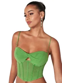 shein-bluzka-zielona-blyszczaca-krotka-34-lbs