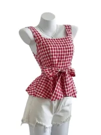 shein-czerwona-kratka-bluzka-z-falbana-i-wiazaniem-40-42-2ba