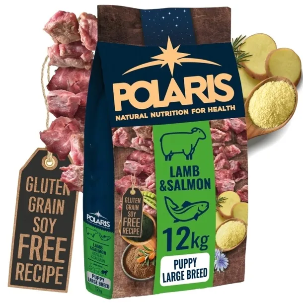 Sucha Karma Dla Szczeniąt Bez Zbóż 12kg Jagnięcina Łosoś Polaris Premium