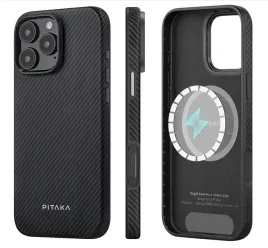 pitaka-military-grade-etui-do-iphone-16-pro-max-czarne-wlokno-aramidowe