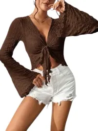 shein-brazowy-damski-top-z-wiazaniem-i-falbanami-na-lato-40-42-1ha