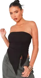 prettylittlething-top-czarny-asymetryczny-38-ekn