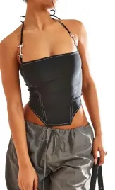 prettylittlething-top-czarny-damski-krotki-38-ekk