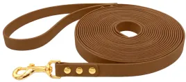 smycz-miejska-dla-psa-z-raczka-hexa-wodoodporna-brazowa-500cm-5m-tasma-2cm